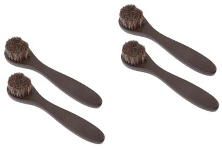 SOIMISS 4 Pz spazzola per scarpe a manico lungo spazzola per scarpe da ballo lucidatura scarpe spazzole per scarpe spazzola per scarpe con setole di cavallo spazzola da scarpe di legno