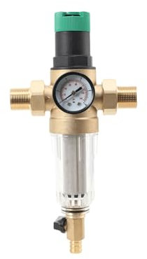 TABODD Druckminderer Wasser 1 Zoll mit 3/4 Zoll Adapter, Wasserdruckminderer Wasser Vorfilter Sedimentfilter Ausspülbarer Feinfilter Spin Down Sediment Wasserfilter