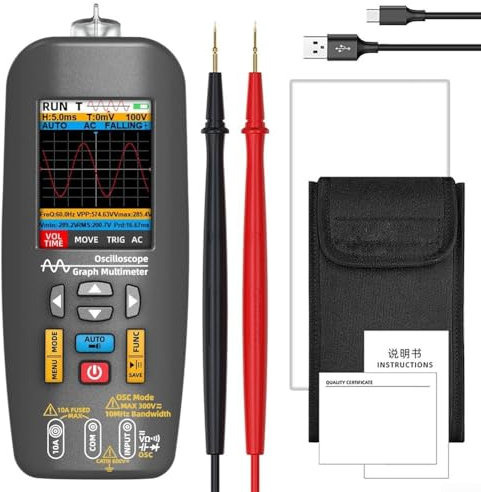 Handheld Oscilloscope Multimeter with USB Transfer Capability; Perfect Tool for DIY Enthusiasts and Engineers