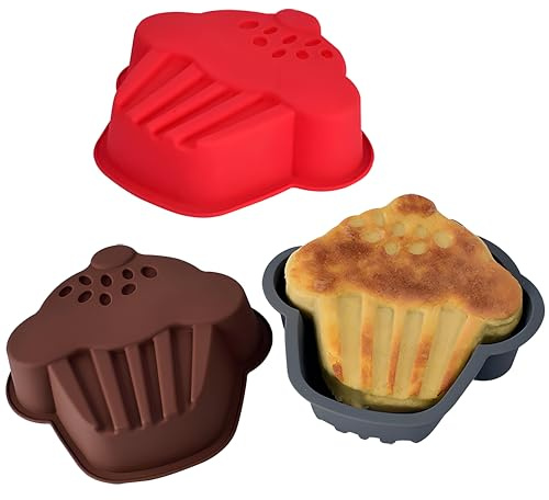 Silikonform för tårtor, 3 st kakform, non-stick och snabb frisättning av silikonkakform, munkform, muff, pudding och godis, BPA-fri, bakform