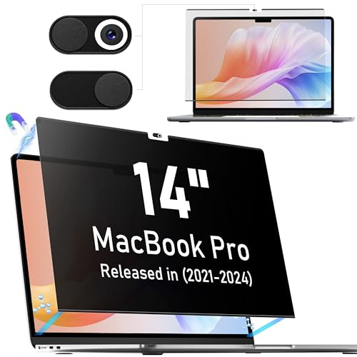 poidowis Filtre de Confidentialité Magnétique pour MacBook Pro 14 Pouces(2021-2025, M1-M5) - Protection Anti-Espion & Anti-Lumière Bleue, Amovible Filtre écran Premium pour Macbook Pro 14.2 Pouces