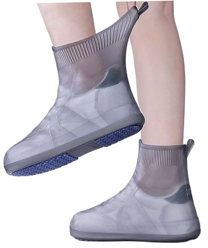 Rouloudun Shoe Covers for Rain Anti-Slip Waterproof Shoe Covers with Thickened Double-Layer Sole Easy Fit Compact Rain Shoe Covers for All Types of Shoes XLWaterproof