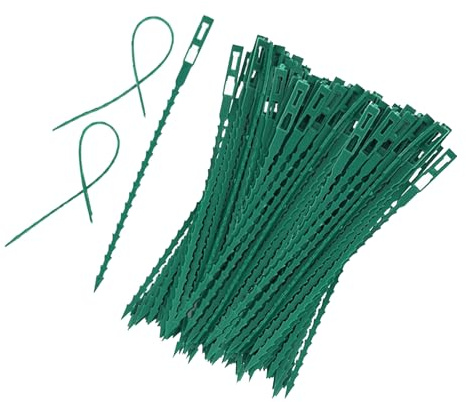 DOETYD 200 Pack 17.2cm Tree Plant Garden Twist Ties Clips Heavy Duty Rubber for Indoor Outdoor Climbing Plants,Green