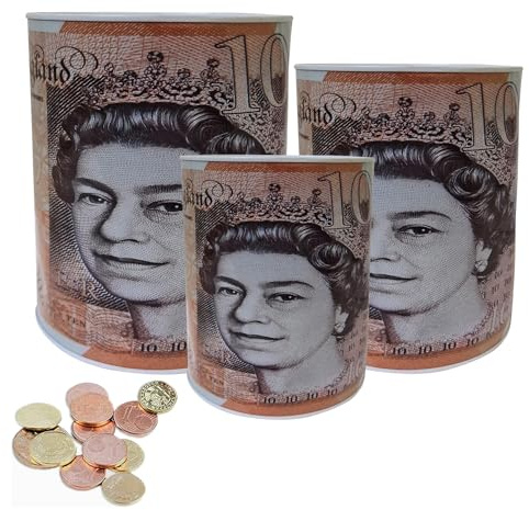 Best House | 3 Pcs Metal Money Box | Piggy Bank | Coin Box | Set of 3 | Savings for Kids Adult Boys Girls as Gift to Save Birthday Money, Holiday and Christmas Fund - (SMALL + MEDIUM + LARGE)