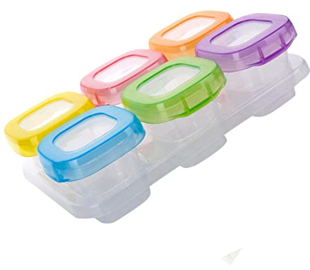 UTHCLO 6 Stück Gefrierbehälter 60 Ml Mit Luftdichtem Deckel Frei Aufbewahrungsbox Für Babynahrung Mikrowellenfest Und Spülmaschinengeeignet