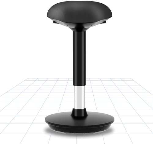 FLEXISPOT Wobble Stool stay Active Standing Stool Ergonomic Office Stool with Height Adjustable and swivels 360° Seat for Home & Office (Black)