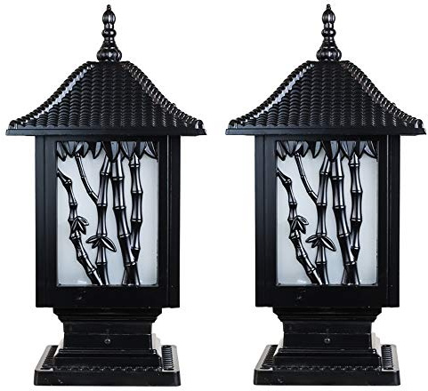 Vintage E27 European Victoria Villa Garden Gate Glass Lantern Column Lamp Lawn Outdoor Antirust Guard Box Light Lighting Decoration Floor Aluminum Pillar LED Postal Lig