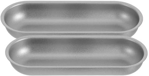 DIYEAH 2 piezas Molde para Hornear Panecillos Largos de Hot Dog de Acero al Carbono con Revestimiento Antiadherente Resistente Altas Temperaturas Diseño Exclusivo para Horno para Cocina