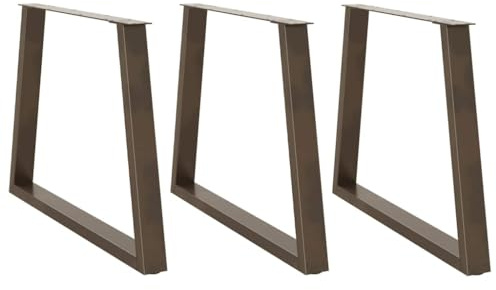 Frdhee Lot de 3 pieds de table en forme de V - En acier naturel - 90 x (72-73,3) cm - Pour table d'appoint, bureau d'ordinateur