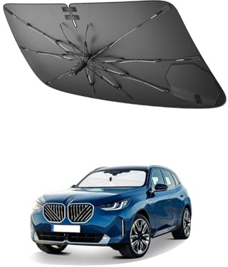 SHAOHAO Compatible con BMW X3 G45 2025 2026 2027 Sombrilla para Coche Parabrisas Visera Solar Fácil Almacenamiento Tirador con cordón Protección UV Protector Solar Accesorios Parasol