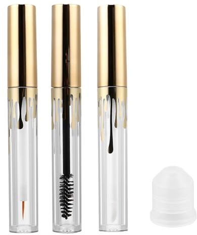 HEALEEP 3 Envases Cosméticos Transparentes Vacíos 4ml para Brillo de Labios, Rímel y Delineador de Ojos, Tubos Plásticos Recargables Ligeros para Viaje y Maquillaje Diario