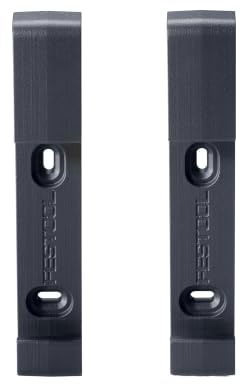 Festool HA-FS/2 Wandhalterung für FS-Führungsschienen, 2 Stück | Wandhalter für FS-Schienen 800–5000 mm – robuster Kunststoff, mattschwarzes Design, passend zum Festool-System