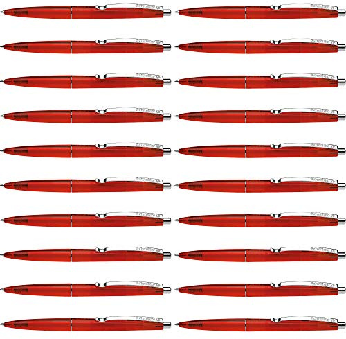 Schneider 132002 K20 Icy Colours Kugelschreiber (Schreibfarbe: rot, Mittel, dokumentenecht) 20er Pack, rot