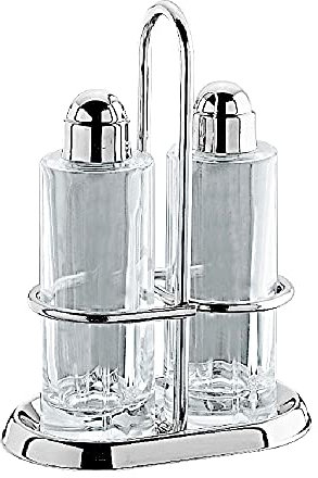 PINTINOX Oliera 2 pz Nouvelle Cuisine, Elegante Set per Olio e aceto in Acciaio Inox e Vetro