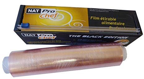 Film alimentaire étirable PRO avec ZIP cut - 45 cm x 300m - conditionnement aliments, protection fraicheur, cuisson micro-ondes et congélateur - SANS DEHA