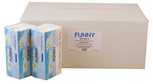 Funny - Toalla de mano de papel con 2 capas (23 x 31 cm, 3060 hojas), color blanco brillante