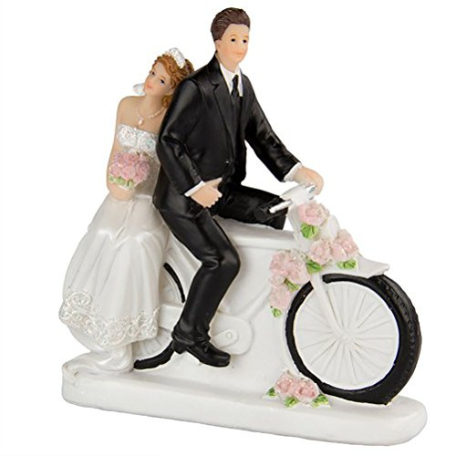 Folat 21281 - Hochzeitstorte Topper Figur auf Fahrrad Paar - ca. 11 cm hoch