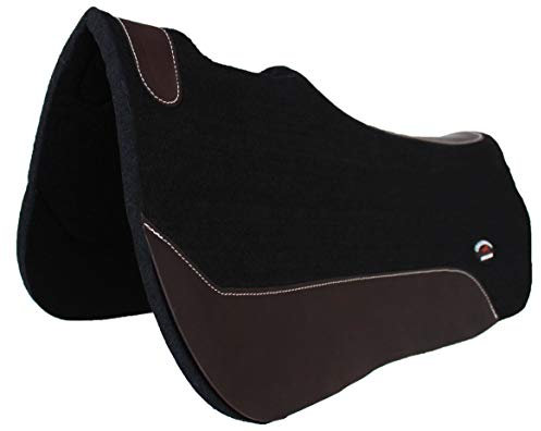 Pferd Western Wollfilz Sattel Pad Contour Barrel Schließen Kontakt schwarz 39121bk2