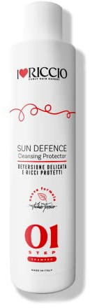 I Love Riccio Sun Defence Shampoo Per Capelli Ricci Protettivo, Delicato e Idratante con Oli di Macadamia, Argan e Jojoba, Per Ricci Morbidi ed Elastici, Elimina Cloro e Salsedine, 250 ml