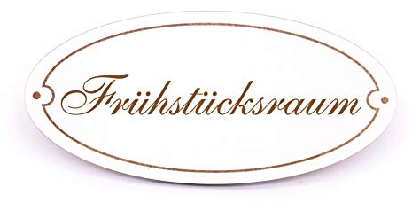 Schild Türschild Oval - Frühstücksraum - selbstklebend Hinweisschild Dekoschild 15x7cm