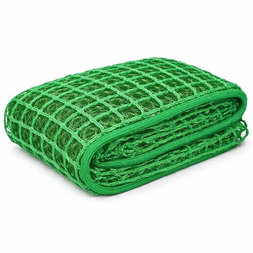 Wiltec Ladungssicherungsnetz 4x2,5m Grün Masche 4,5x4,5 cm Stärke 3 mm Polypropylen Transportnetz für Anhänger mit Randkördel Witterungsbeständig Ladung Sicherheit
