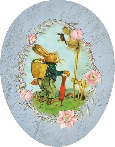 Nestler XXL Osterei zum Befüllen Größe 35cm - Handgemachte Eier aus Pappe mit Motiven - Liebevolles Ostergeschenk (Osterglück)