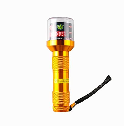 NALEINING Electric Grinder, Creative Flashlight Shape, A Good Tool for Crushing Tobacco Leaves, Herbs and Spices. (Gold)