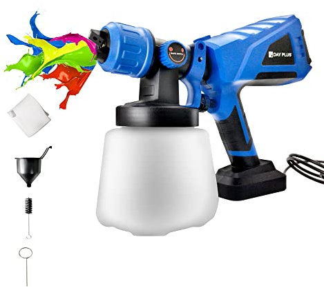 Zaun Farbsprühgerät - 550W Elektrische Farbsprühpistole für Möbel, Wände, Decken, Mauerwerk, Außenfarbe zum Sprühen - Abnehmbarer 1000ml Tank - 3 Sprühmuster und 1,8mm Düse