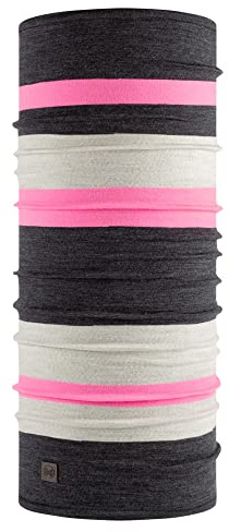 Buff Merino Move Gestreift - Merino Weiches vielseitiges Merinowolle Multifunktionstuch, Größe One Size - Farbe Grey
