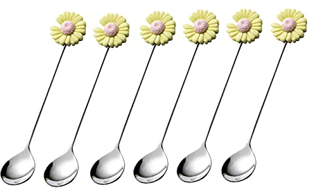 Cuillères Chinoises Les cuillères de dessert Set 6 pcs 5.1 Puce à café de cuillère à café de création Premium Grade de qualité alimentaire en acier inoxydable de la cuillère en yogourt Cuillère à Sou