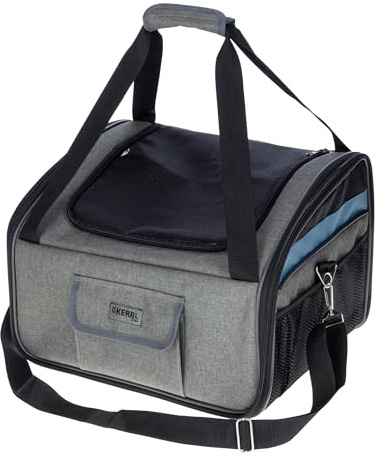 Kerbl Pet Sac de Transport Auto Vacation, Sac de Transport pour Chien, Gris, Bleu, 44x35x30cm, Tissu Oxford, Chiens, Coussin de Sol Lavable