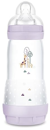 MAM Easy Start Anti-Colic Babyflasche (320 ml), besonders gut akzeptierte Milchflasche, Baby Trinkflasche mit Bodenventil gegen Koliken & Sauger Größe 2, 4+ Monate, Giraffe