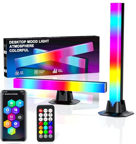 LED Light Bars, Multicolor LED Lights Bars With APP & Remote Control, RGB Color Changing for Gaming and TV Backlight, Music Sync Dynamic Modes for Room, Monitor, Desk, Ambient Lighting Decoration