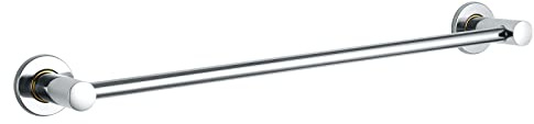 XJYMCOM Stainless Steel Towel Bar Rail - 50 cm, Round Towel Bar Bail Rack Bathroom or Kitchen Accessory Screws Mounting Polished Finish Silver