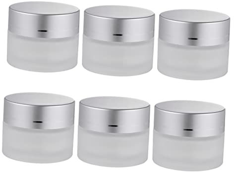 POPETPOP 6pièces Lot De Pots Vides Verre Pour Crème Visage Contenants De Rangement Pour Maquillage Pour Maison