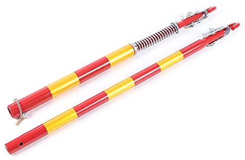 ROGONPDK Barre de remorquage 5T avec tampon à ressort en acier Barre de remorquage 8,7 kg pour voitures, petits SUV Rouge et jaune