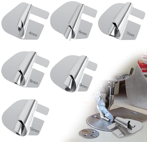 jwogngls 6 Stück Nähmaschinen Zubehör Rolled Saum Nähfuß, Nähzubehör Mit 6-Größen, Schmaler Nähmaschinen-Nähfuß Nähmaschinenaufsätze Edelstahl Nähen Rolled für Zuhause
