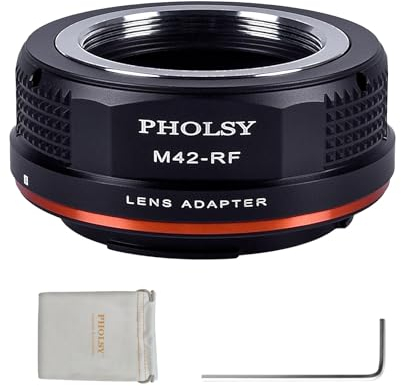 PHOLSY Manueller Objektivadapter: Kompatibel mit M42 Objektiv und Canon RF (EOS R-Type) Kameragehäuse