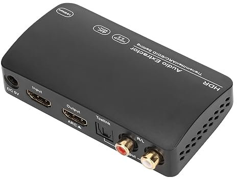 Brilluxa Estrattore Audio HDR HD Multimediale, 4K 60Hz RCA, Trasmettitore Bluetooth Multimediale per TV PC, Interfaccia Multimediale