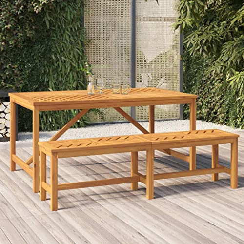 HEFZGDB Garten-Esstisch 150x90x74 cm Massivholz Akazie Campingtisch Gartentisch Balkontisch Geeignet für Gärten, Terrassen, Decks.