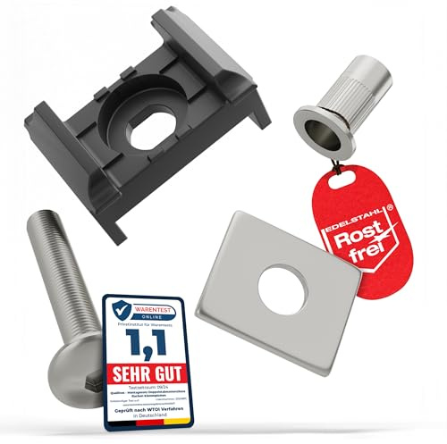 Qualinos 10x Doppelstabmattenzaun Komplettset Klemmplatte, 40mm, Anthrazit | UV-stabilisiert und frostfest, liefert alle Teile für eine Verbindung, V2A-Metallteile, durchgehend rostfrei, wetterfest
