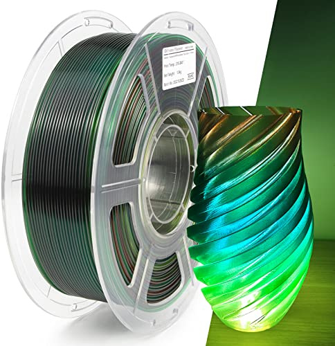 iSANMATE Transparent Gradient PETG Filament 1,75mm, Mehrfarbiges 3D Drucker Klarer Filament 1KG/2.2lb Spule, Clear PETG Gelb Grün Rot