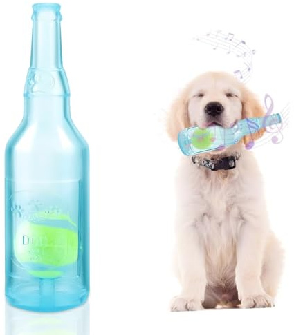 SUOXU Squeaky Dog ​​Toys, Rubber Bottle Toys With Tennis Balls for Small Medium Dog Outdoor Training Summer Swimming Pool Interactive Puppy Chew Teeth Cleaning Care