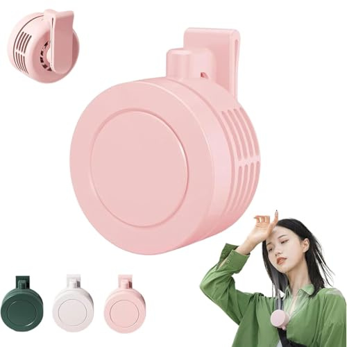 Portable Quiet Mini USB Fan,Kleiner Ventilator für Whirlwind mit Clip,Taillen-Hals-Ventilator,3 Geschwindigkeiten Mini Tshirt Ventilator,Wiederaufladbar Taillenclip-Ventilator,Outdoor Reisen (Rosa)