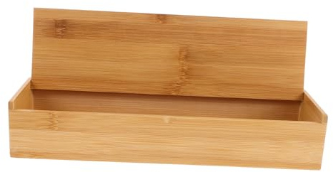 TOPPERFUN Boîte à Couverts Bambou Rectangulaire 25x8x5 Cm, Organisateur de Tiroir en Bois Naturel, Multifonction pour Ustensiles Cuisine et Rangement de Couverts, Adapté la Maison