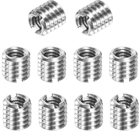 M METERXITY 10-Pack Thread Adapters Sleeve Reducing Nut, M6x1 Male to M4x0.7 Female 6mm H Thread Repair Insert Stainless Steel Nut Screw Reducer, Screw Sleeve Conversion