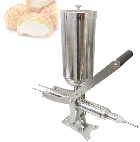 LjyAeono Donut Filler Machine, Stainless Steel Spanish Churro Dessert Filler Maker, Commercial Doughnut Jam Filling Machine Latin Fruit Injector Jelly Cream Filling Machine