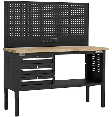 Sealey Superline PRO® Modular Workbench with 3 Drawers Wooden Worktop Adjustable Height 1525mm - APMWB60COMBO1W