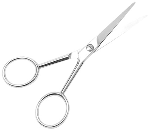 Mobestech Tijeras para Barba y Bigote Antideslizantes de Acero Inoxidable Cortapelo Facial Ergonómicas para Recortar Cejas y Perfilado Masculino Uso Seguro y Preciso