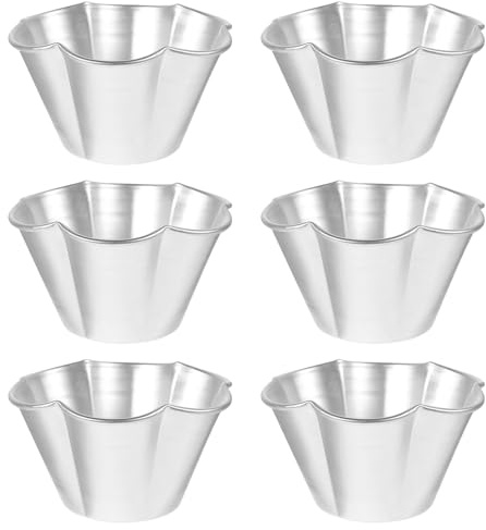 Gadpiparty Stampi per Torte in Alluminio Set da 6 Mini Formine per Muffin e Budino, Leggeri e Compatti, Facili da Pulire, Ideali per Dolci, Biscotti, Frutta e Cioccolato